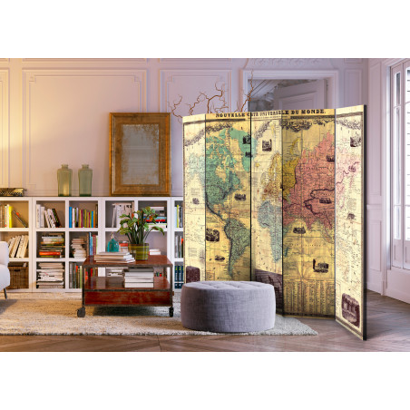 Paravan Nouvelle Carte Du Monde [Room Dividers] 225 cm x 172 cm-01