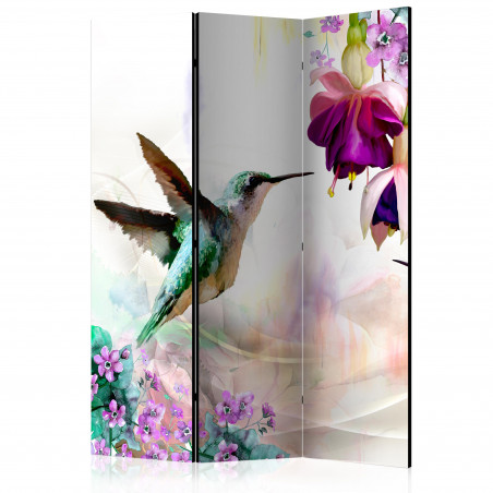 Paravan Hummingbirds And Flowers [Room Dividers] 135 cm x 172 cm-01