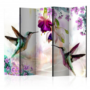 Paravan Hummingbirds And Flowers Ii [Room Dividers] 225 cm x 172 cm