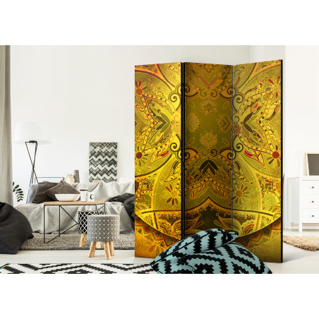 Paravan Mandala: Golden Power [Room Dividers] 135 cm x 172 cm-01