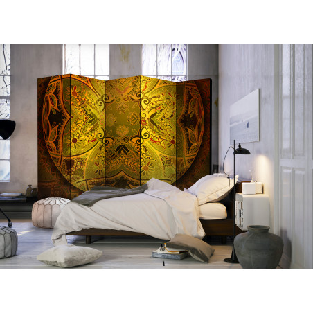 Paravan Mandala: Golden Power Ii [Room Dividers] 225 cm x 172 cm-01