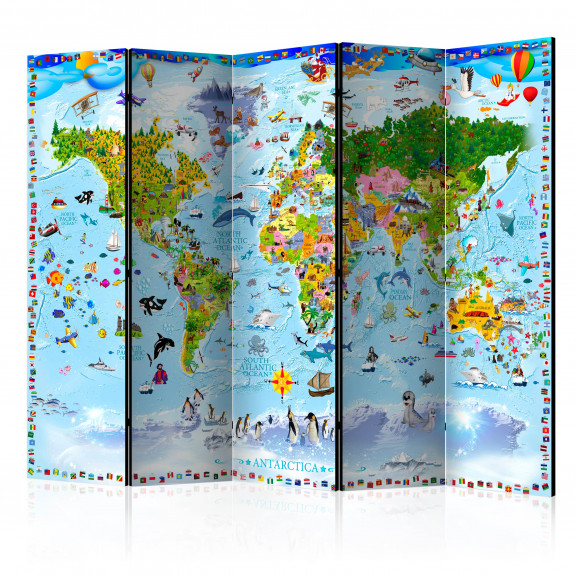Paravan World Map For Kids Ii [Room Dividers] 225 cm x 172 cm