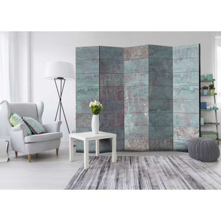 Paravan Turquoise Concrete Ii [Room Dividers] 225 cm x 172 cm-01