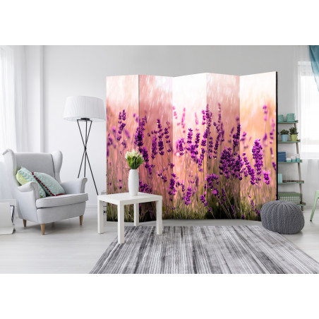 Paravan Lavender In The Rain Ii [Room Dividers] 225 cm x 172 cm-01