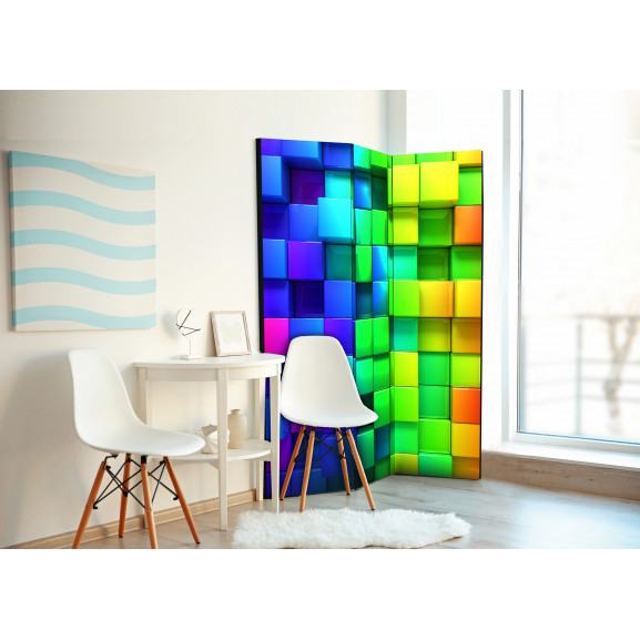 Paravan Colourful Cubes [Room Dividers] 135 cm x 172 cm title=Paravan Colourful Cubes [Room Dividers] 135 cm x 172 cm