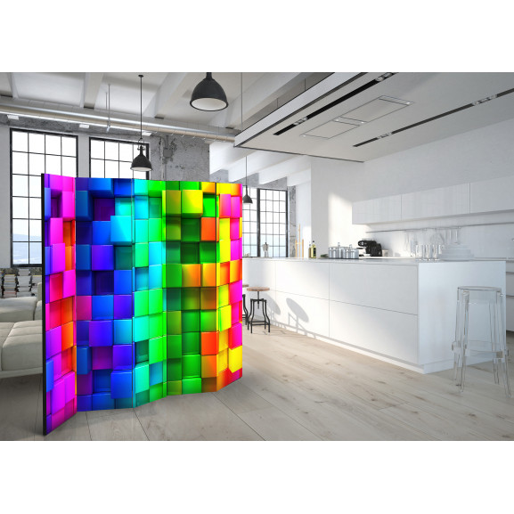Paravan Colourful Cubes Ii [Room Dividers] 225 cm x 172 cm title=Paravan Colourful Cubes Ii [Room Dividers] 225 cm x 172 cm