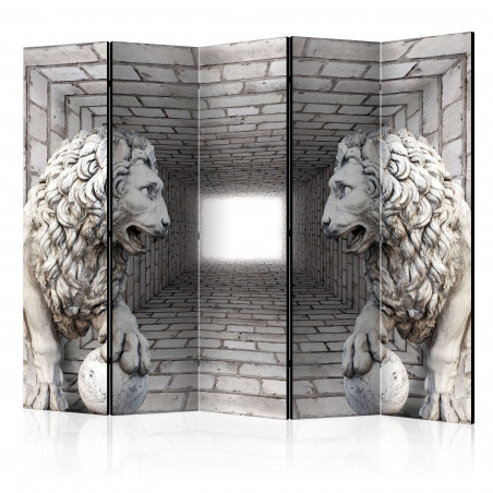 Paravan Stone Lions Ii [Room Dividers] 225 cm x 172 cm-01