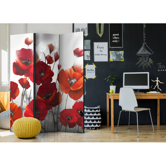 Paravan Poppies In The Moonlight [Room Dividers] 135 cm x 172 cm title=Paravan Poppies In The Moonlight [Room Dividers] 135 cm x 172 cm