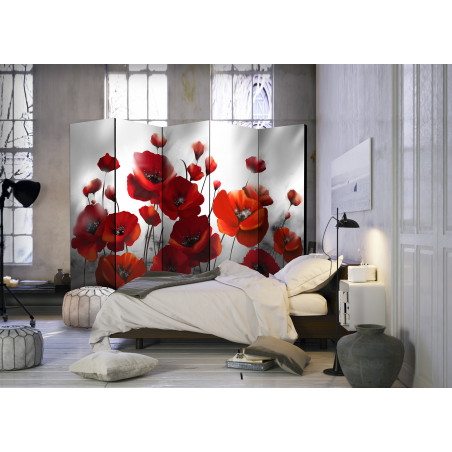 Paravan Poppies In The Moonlight Ii [Room Dividers] 225 cm x 172 cm-01