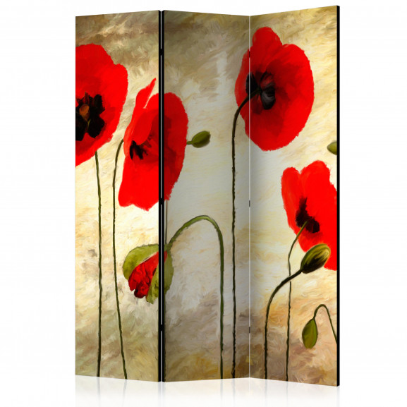 Paravan Golden Field Of Poppies [Room Dividers] 135 cm x 172 cm