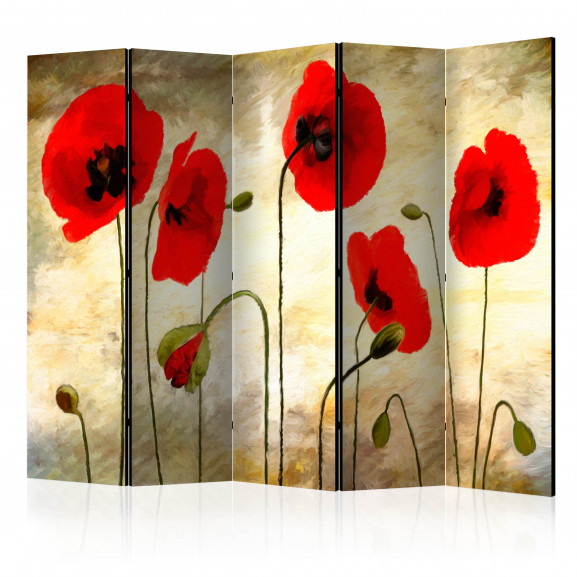 Paravan Golden Field Of Poppies Ii [Room Dividers] 225 cm x 172 cm