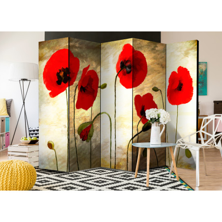 Paravan Golden Field Of Poppies Ii [Room Dividers] 225 cm x 172 cm-01