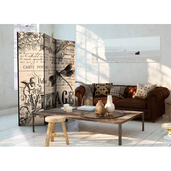 Paravan Vintage Correspondence [Room Dividers] 135 cm x 172 cm