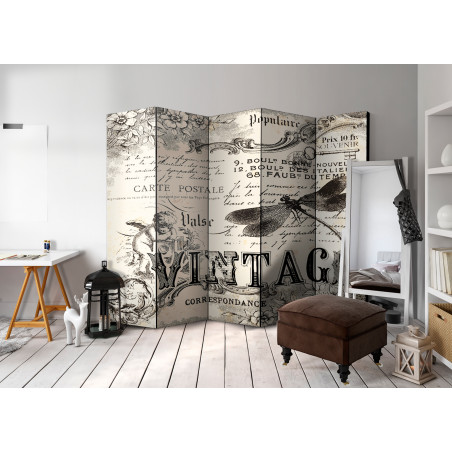 Paravan Vintage Correspondence Ii [Room Dividers] 225 cm x 172 cm-01