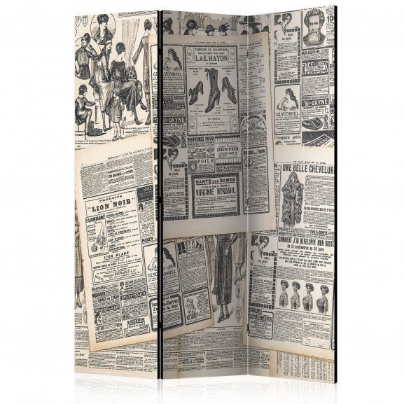 Paravan Vintage Newspapers [Room Dividers] 135 cm x 172 cm