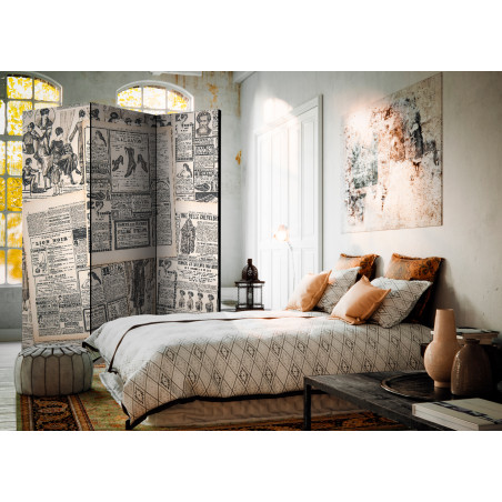 Paravan Vintage Newspapers [Room Dividers] 135 cm x 172 cm-01