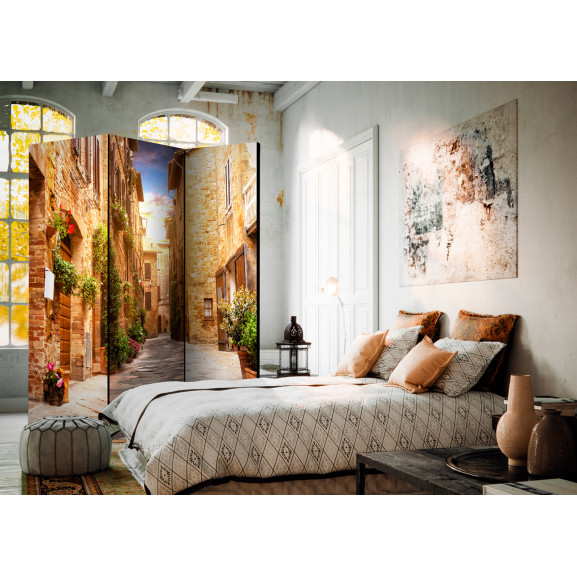 Paravan Colourful Street In Tuscany [Room Dividers] 135 cm x 172 cm