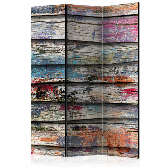 Paravan Colourful Wood [Room Dividers] 135 cm x 172 cm