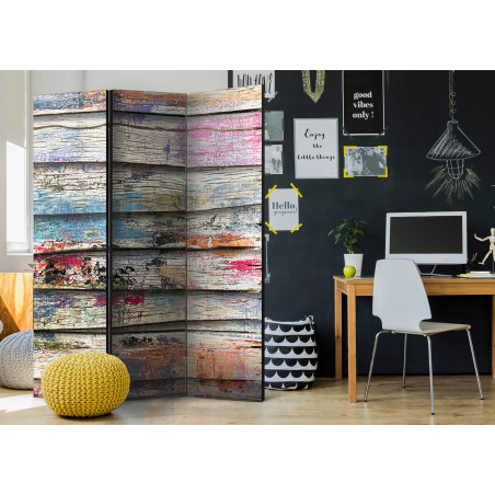 Paravan Colourful Wood [Room Dividers] 135 cm x 172 cm-01