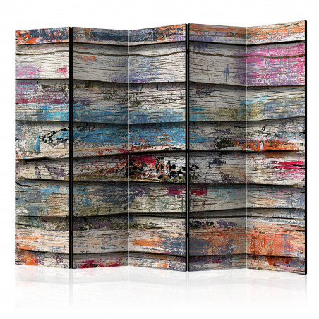 Paravan Colourful Wood Ii [Room Dividers] 225 cm x 172 cm-01