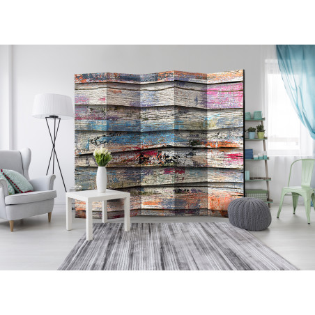 Paravan Colourful Wood Ii [Room Dividers] 225 cm x 172 cm-01