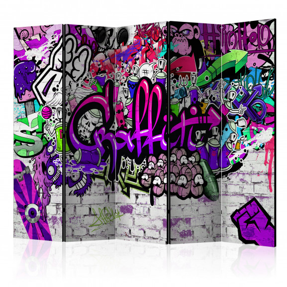 Paravan Purple Graffiti [Room Dividers] 225 cm x 172 cm
