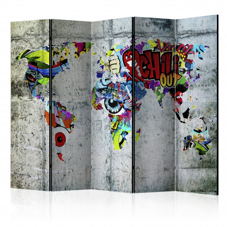 Paravan Graffiti World [Room Dividers] 225 cm x 172 cm-01