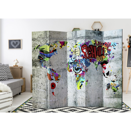 Paravan Graffiti World [Room Dividers] 225 cm x 172 cm-01