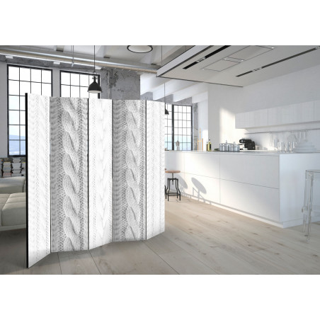 Paravan White Knit [Room Dividers] 135 cm x 172 cm-01