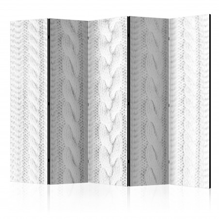 Paravan White Knit Ii [Room Dividers] 225 cm x 172 cm-01