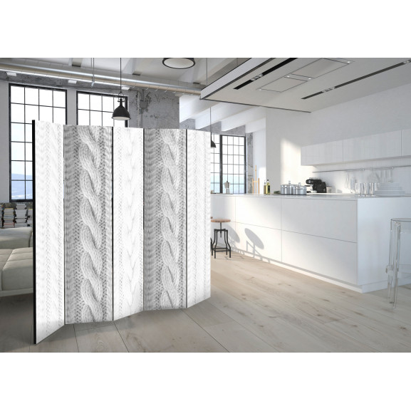 Paravan White Knit Ii [Room Dividers] 225 cm x 172 cm Artgeist