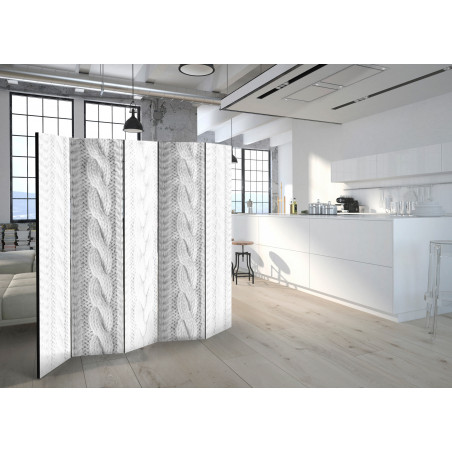 Paravan White Knit Ii [Room Dividers] 225 cm x 172 cm-01