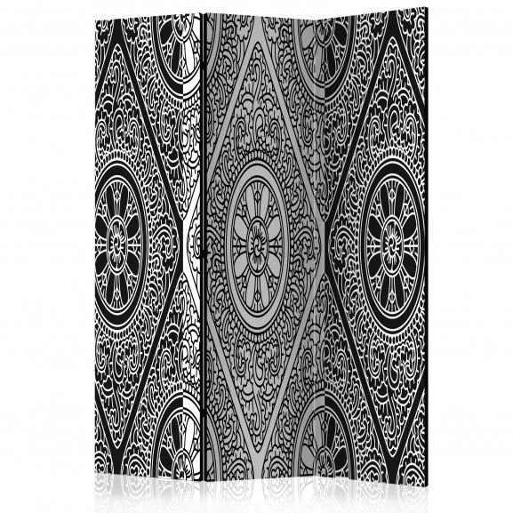 Paravan Ethnic Monochrome [Room Dividers] 135 cm x 172 cm