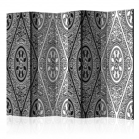 Paravan Ethnic Monochrome Ii [Room Dividers] 225 cm x 172 cm-01