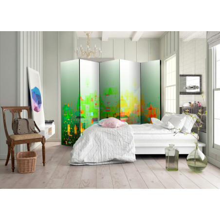 Paravan Abstract City Ii [Room Dividers] 225 cm x 172 cm-01