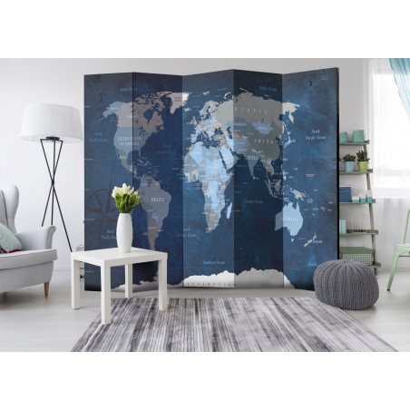 Paravan Dark Blue World [Room Dividers] 225 cm x 172 cm-01