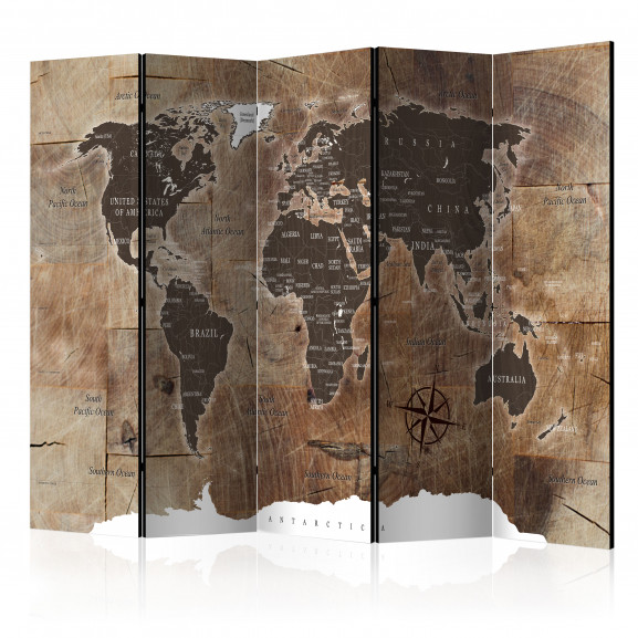 Paravan Room Divider – Map On The Wood 225 cm x 172 cm