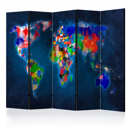 Paravan Room Divider – Colorful Map 225 cm x 172 cm-01