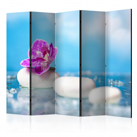 Paravan Pink Orchid And White Zen Stones Ii [Room Dividers] 225 cm x 172 cm-01
