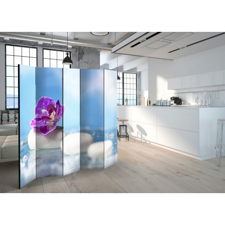 Paravan Pink Orchid And White Zen Stones Ii [Room Dividers] 225 cm x 172 cm-01