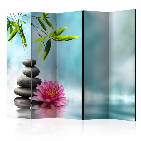 Paravan Water Lily And Zen Stones Ii [Room Dividers] 225 cm x 172 cm-01