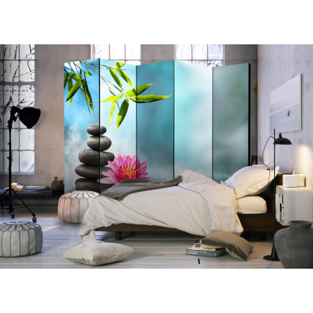 Paravan Water Lily And Zen Stones Ii [Room Dividers] 225 cm x 172 cm-01