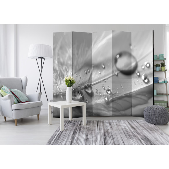 Paravan Grey Feather Ii [Room Dividers] 225 cm x 172 cm Artgeist