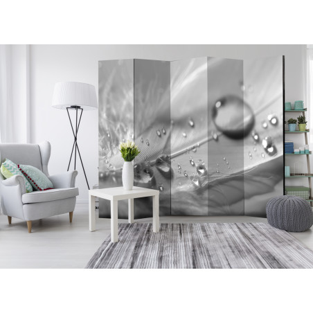 Paravan Grey Feather Ii [Room Dividers] 225 cm x 172 cm-01