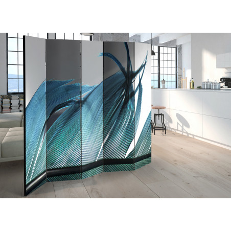Paravan Turquoise Feather Ii [Room Dividers] 225 cm x 172 cm-01