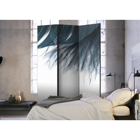 Paravan Dark Blue Feather [Room Dividers] 135 cm x 172 cm-01