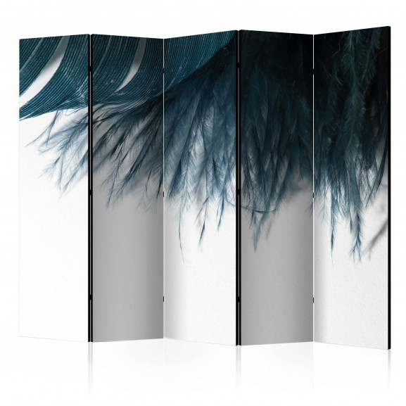 Paravan Dark Blue Feather Ii [Room Dividers] 225 cm x 172 cm