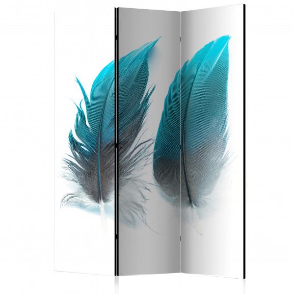 Paravan Blue Feathers [Room Dividers] 135 cm x 172 cm