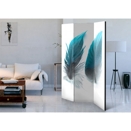 Paravan Blue Feathers [Room Dividers] 135 cm x 172 cm-01