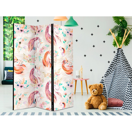 Paravan Pastel Unicorns [Room Dividers] 135 cm x 172 cm-01